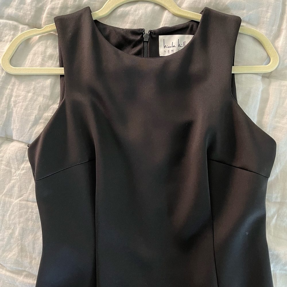 Nicole Miller Neoprene Black Ruffle Hem Dress - Picture 5 of 9